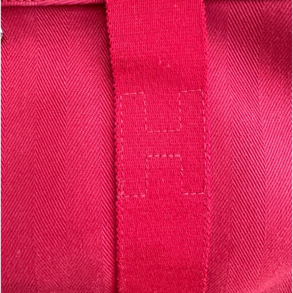 HERMES VINTAGE Valparaiso PM Long Handbag Toile Chevron Red Ladies Handbag - Picture 7 of 16